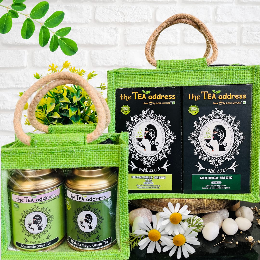 eco jutebag gift pack of tea